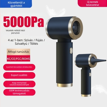 Kézben tartható, vezeték nélküli autóporzsívó – dupla szívás és fúvás funkcióval, 120W, ≤36V, beépített 3000–4000 mAh akkumulátor, zaj 46–70 dB