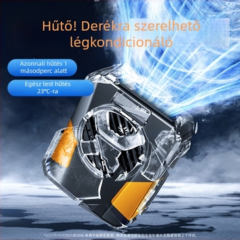 Csípőre szerelhető sport ventilátor, USB tápegység, 3 sebesség, zaj 36–45 dB, 5V 3W, beépített akkumulátor 2000–4000 mAh