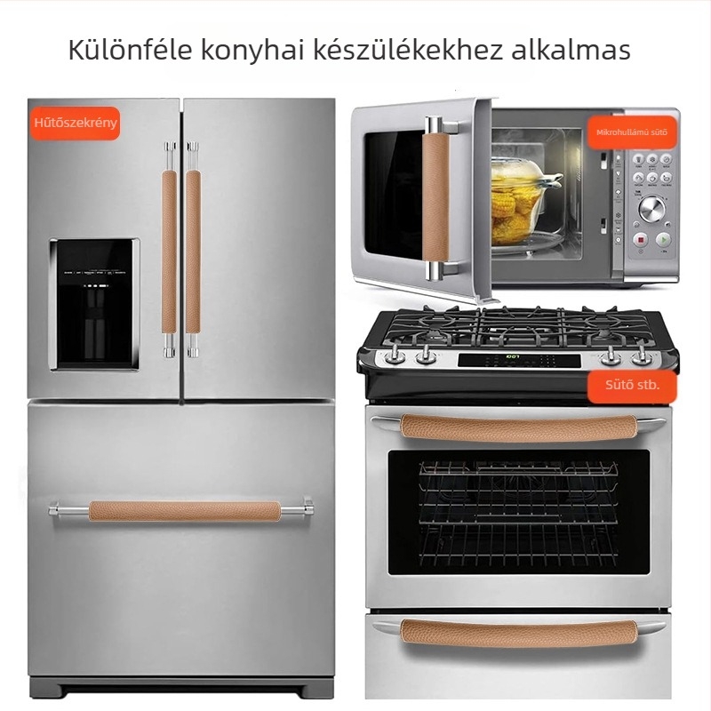 Hűtőfogantyú védőburkolat; Anyag: PU + Velcro szövet; Fő textil összetevő: PU (50%); Mellékes összetevő: poliészter (50%); Stílus: nordic