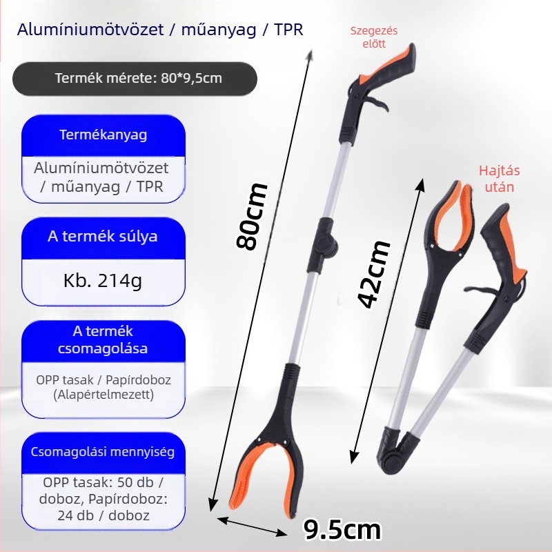 109 Összecsukható hulladékcsipesz, alumíniumötvözet, 214 g, modell 109