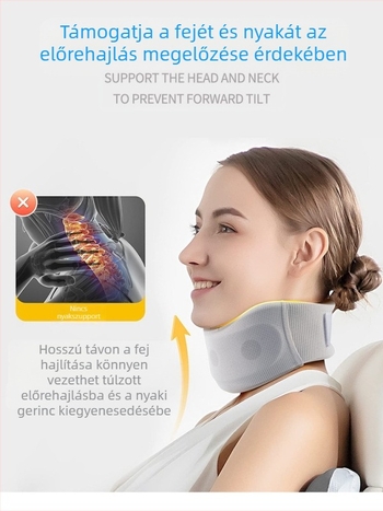Légáteresztő nylon jégselyem és szivacs nyakmerevítő, háromdimenziós nyaki trakciós kialakítás, modell YF-JZ026