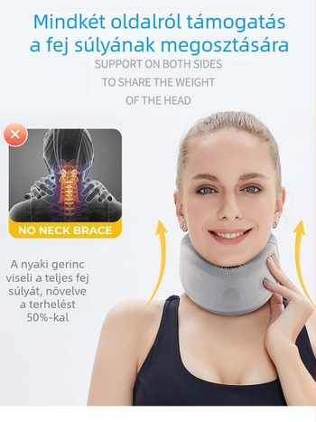 Légáteresztő nylon jégselyem és szivacs nyakmerevítő, háromdimenziós nyaki trakciós kialakítás, modell YF-JZ026