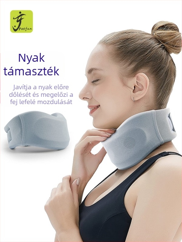 Légáteresztő nylon jégselyem és szivacs nyakmerevítő, háromdimenziós nyaki trakciós kialakítás, modell YF-JZ026