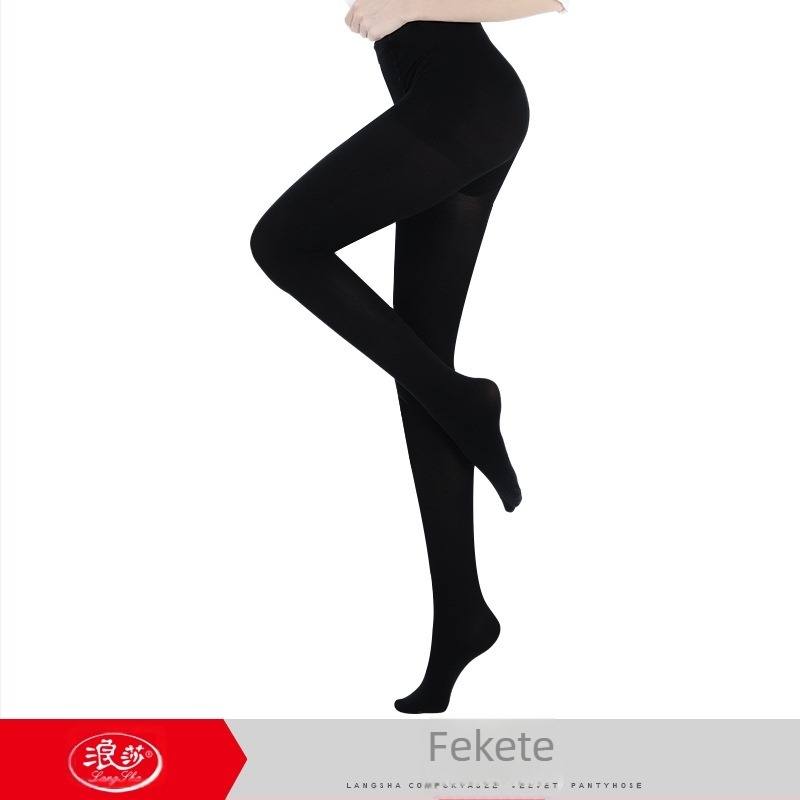 Női bársony harisnya nylonból, 90–95% nylon, közepes vastagságú, láthatatlan és szakadásálló, teljes hosszúságú