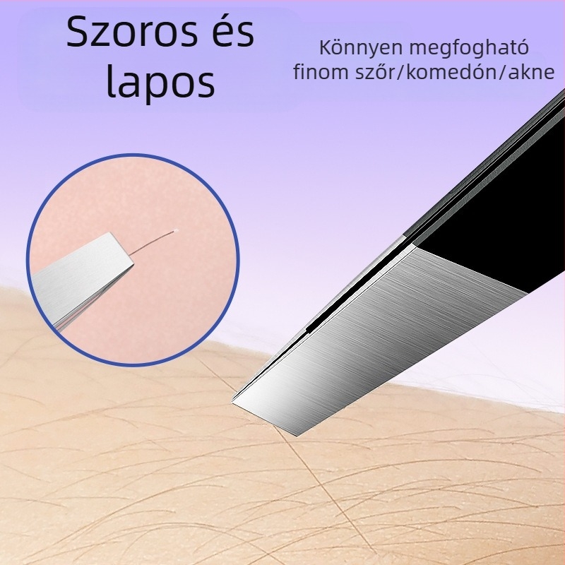 Szemöldökcsipesz rozsdamentes acélból — kompakt eszköz, 13,5 g