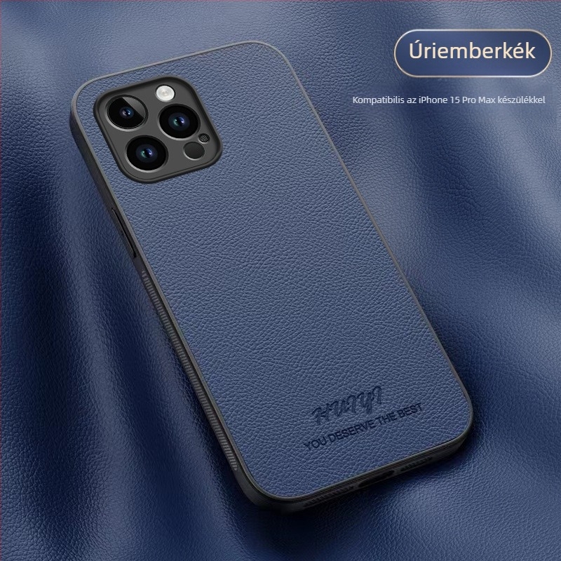Mesterséges bőrt utánozó védőtok mágneses autós tartóval, ütésálló, iPhone-ra