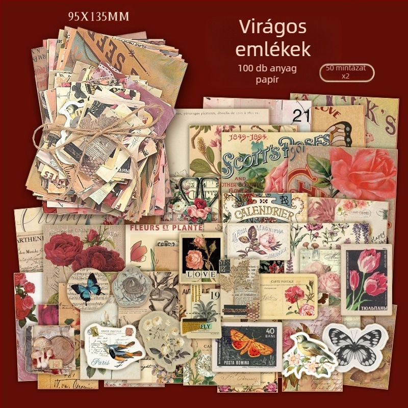 Xinmo Vintage stílusú 100 g-os kiváló minőségű írópapír – jegyzetfüzet DIY kollázs kártya, nyomtatás, ajándékba kész