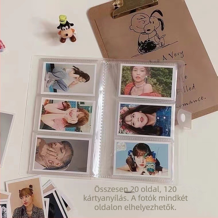 3 hüvelykes Polaroid fotóalbum cipzárral, fotótároló mappa jegyekhez és kártyákhoz, idol album
