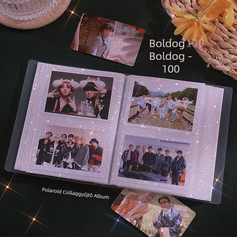 3 hüvelykes Polaroid fotóalbum cipzárral, fotótároló mappa jegyekhez és kártyákhoz, idol album