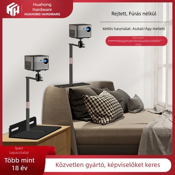 Projektor tartó asztalra, éjjeliszekrényre és kanapéra – univerzális, rejtett varrással készült fém tartó, szénacélból