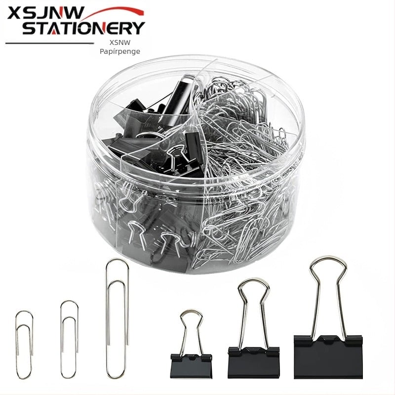 Yokaijia fém irodai klipszek készlete műanyag dobozban, különböző méretek