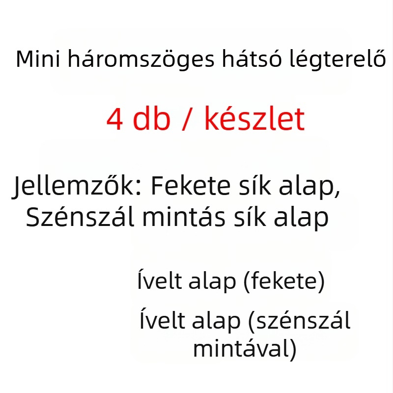Háromszögletű mini hátsó spoiler – Shark Fin készlet, ABS anyag, COOLHKS – dekoráció és ütközésvédelem, egység spoiler 4 db / dupla spoiler 4 db, kompatibilis a legtöbb modellhez