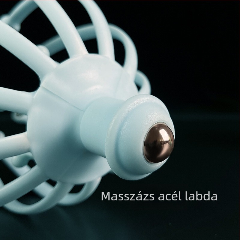 Fejmasszírozó leválasztható 12- és 18-karos acélgolyós fejbőrmasszírozó, műanyag test, 70–135 g, egészségügyi masszázsra