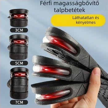 Magasságot növelő talpbetét cipőkhöz – PVC, többszintű rétegzettség, teljes talpbetét, uniszex