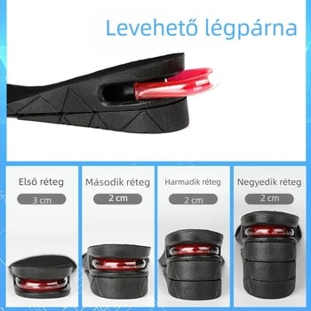 Magasságot növelő talpbetét cipőkhöz – PVC, többszintű rétegzettség, teljes talpbetét, uniszex