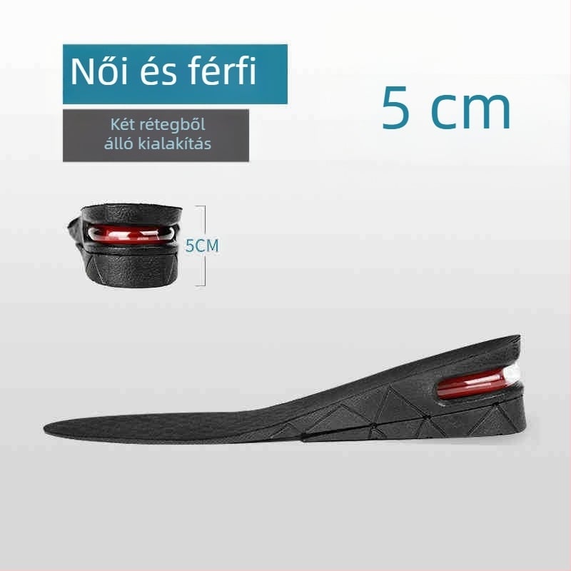 Magasságot növelő talpbetét cipőkhöz – PVC, többszintű rétegzettség, teljes talpbetét, uniszex