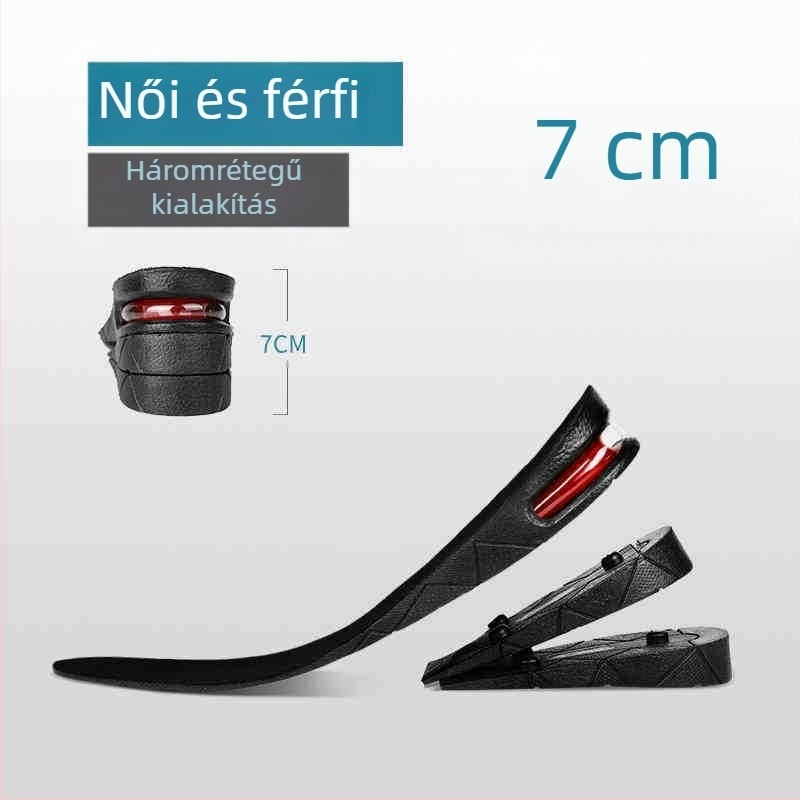 Magasságot növelő talpbetét cipőkhöz – PVC, többszintű rétegzettség, teljes talpbetét, uniszex