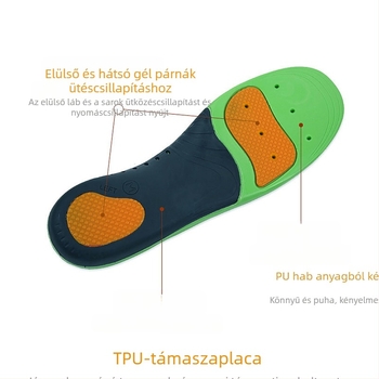 Korrekciós talpbetét sportcipőkhöz — PU anyag, ortopéd talpbetét, teljes hosszúságú talpbetét