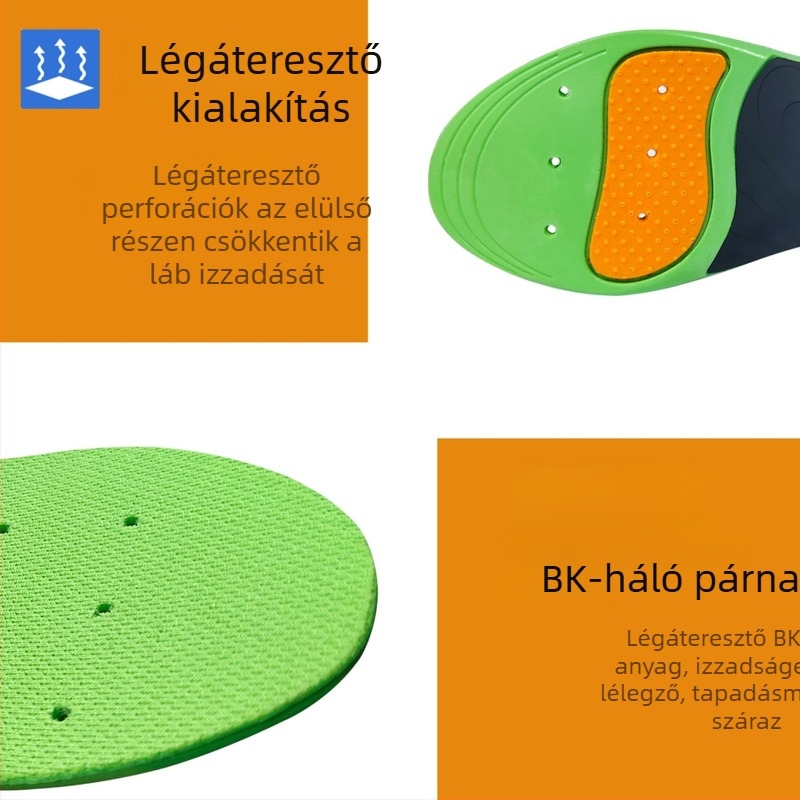 Korrekciós talpbetét sportcipőkhöz — PU anyag, ortopéd talpbetét, teljes hosszúságú talpbetét