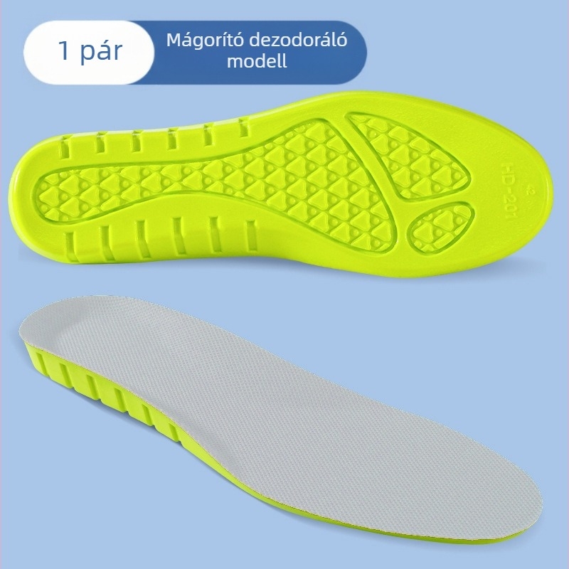 PU sporttalpák, magas rugalmasság és ütéscsillapítás, memória talp, teljes hosszúságú talp