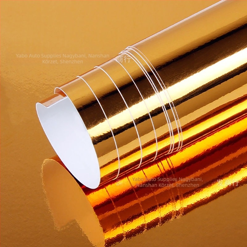 Autó motorháztető fólia elektroplatinált tükrös felülettel, PVC anyag, ragasztásos felhelyezés, több hosszban