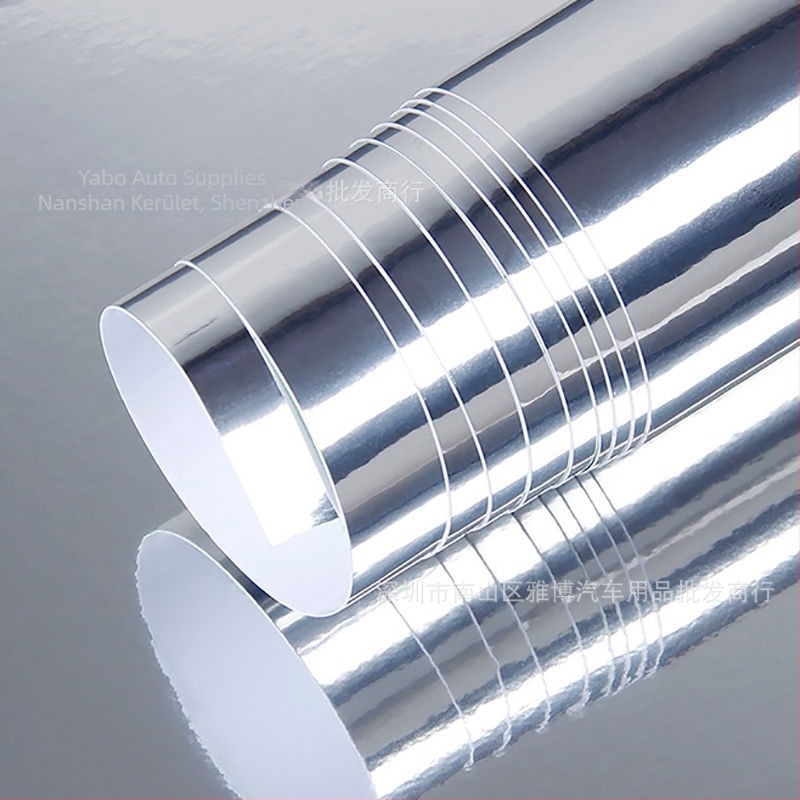 Autó motorháztető fólia elektroplatinált tükrös felülettel, PVC anyag, ragasztásos felhelyezés, több hosszban