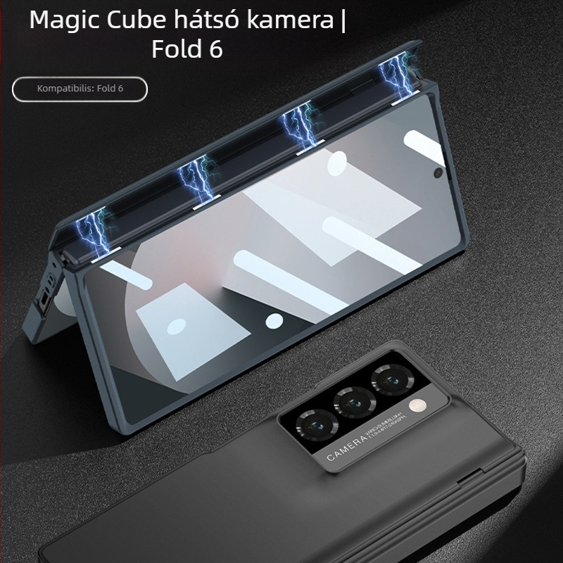 GKK Samsung Z Fold6 hátlapi kamera tok, mágneses zsanér, matt felület, ütésálló, teljes lefedettség