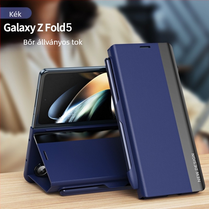 Samsung Galaxy Z Fold7/6/5-hoz TriFold flip tok tolltartóval és tollal, üzleti stílusú bőrtok, ütésálló védelemmel