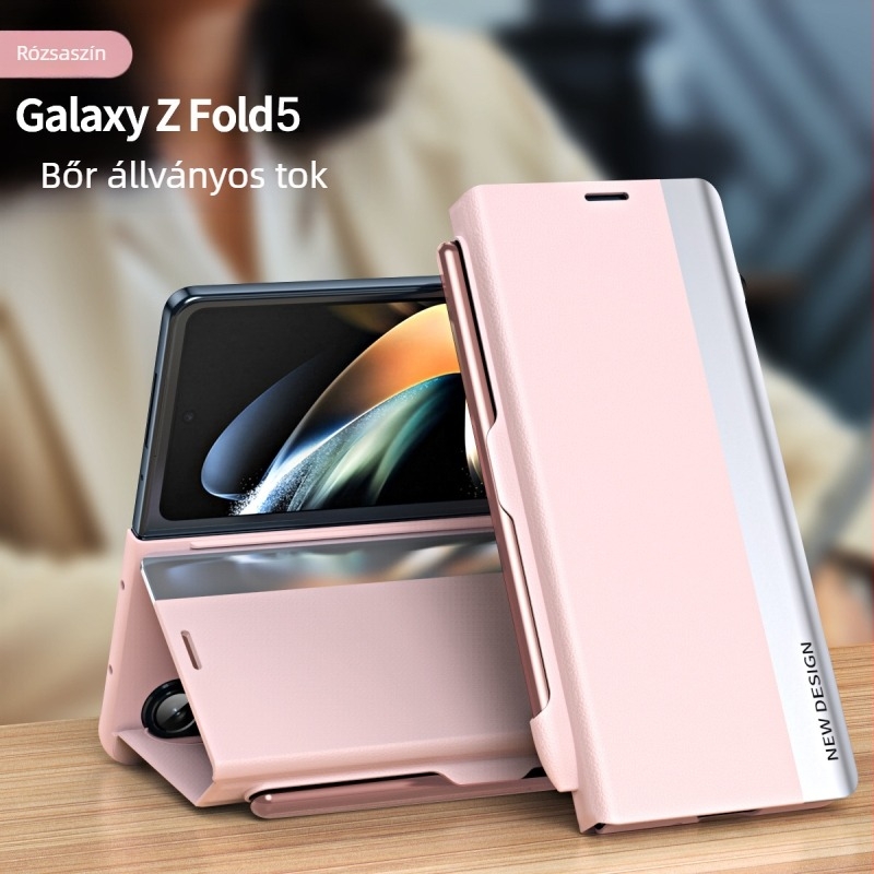 Samsung Galaxy Z Fold7/6/5-hoz TriFold flip tok tolltartóval és tollal, üzleti stílusú bőrtok, ütésálló védelemmel