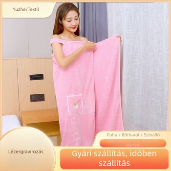 Koral fliiszes fürdőköntös nőknek, nedvszívó wrap-stílus, 100% poliészter, 300 g, Princess sorozat, őszi szezon