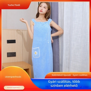 Koral fliiszes fürdőköntös nőknek, nedvszívó wrap-stílus, 100% poliészter, 300 g, Princess sorozat, őszi szezon