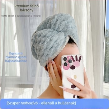 Női hajszárító sapka korall fleece anyagból, dupla rétegű, rendkívül nedvszívó és gyors szárítás, 120–139 g, 150D fonal, Cut Pile felület, testreszabható feldolgozás