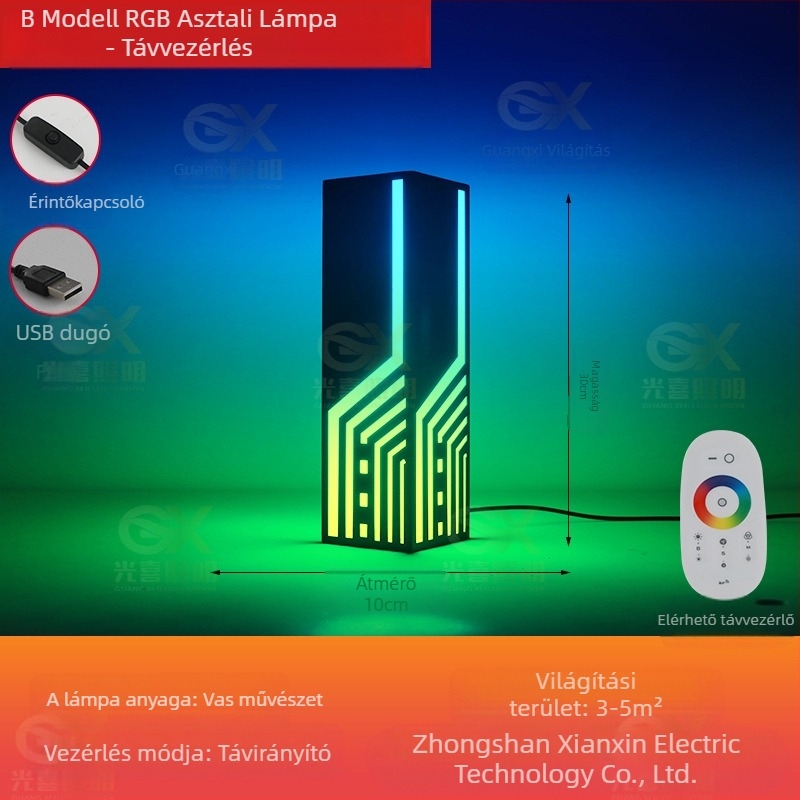 RGB Atmoszféra lámpa hálószoba és íróasztalhoz, cyberpunk stílusú, USB táplálású, APP-vezérlés