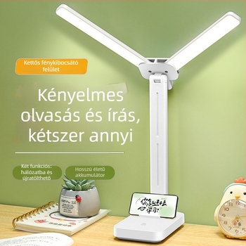 Asztali LED lámpa beépített akkumulátorral, összecsukható olvasáshoz, szemvédelem, éjszakai fény, érintéses vezérlés