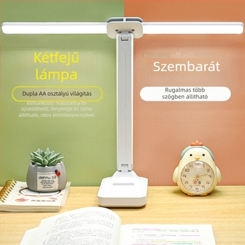 Asztali LED lámpa beépített akkumulátorral, összecsukható olvasáshoz, szemvédelem, éjszakai fény, érintéses vezérlés