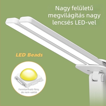 Asztali LED lámpa beépített akkumulátorral, összecsukható olvasáshoz, szemvédelem, éjszakai fény, érintéses vezérlés