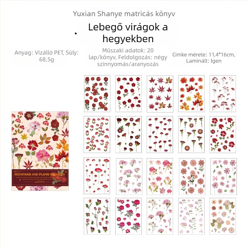 Matricás könyv - PET anyag, retro stílus, nyomtatási folyamat, Idle language márka