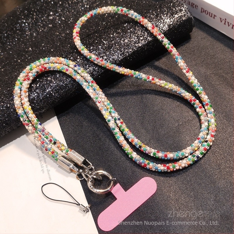Telefonos nyakpánt crossbody Chanel-stílusú kristályokkal, kézzel készített, tartós, márka Zhenge, anyag: más, csat: fém