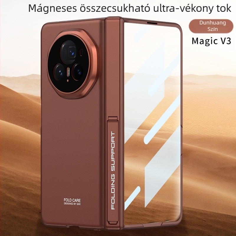 Huawei Honor MagicV3 telefontok ultra vékony tartóval és mágneses csuklóval, teljes lefedés, matt PC anyag, zuhanás elleni védelem