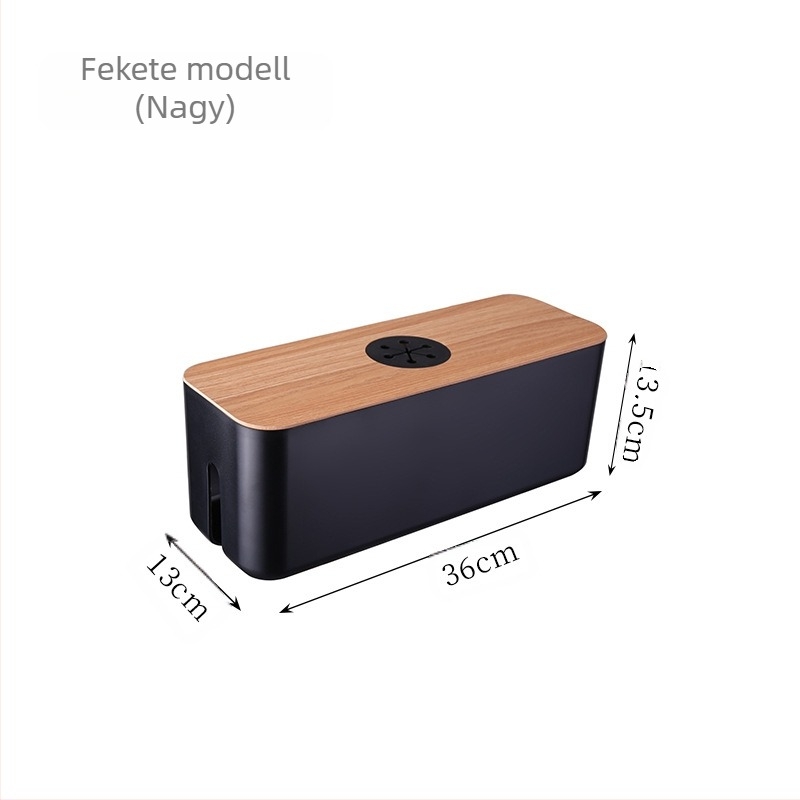 Asztali kábelrendező doboz rejtett áramforrás-kábellel és fedéllel, ABS műanyag, 1L kapacitás, Modell 33, Zhubaijia