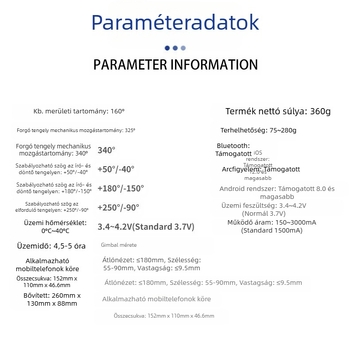 AI arcfelismeréses mobiltelefon-stabilizátor, háromtengelyes kézi gimbal, Bluetooth-képes