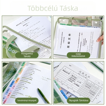 Akordeon típusú mappa – Huiyuemei 002, műanyag, 13 rekesz, testreszabható