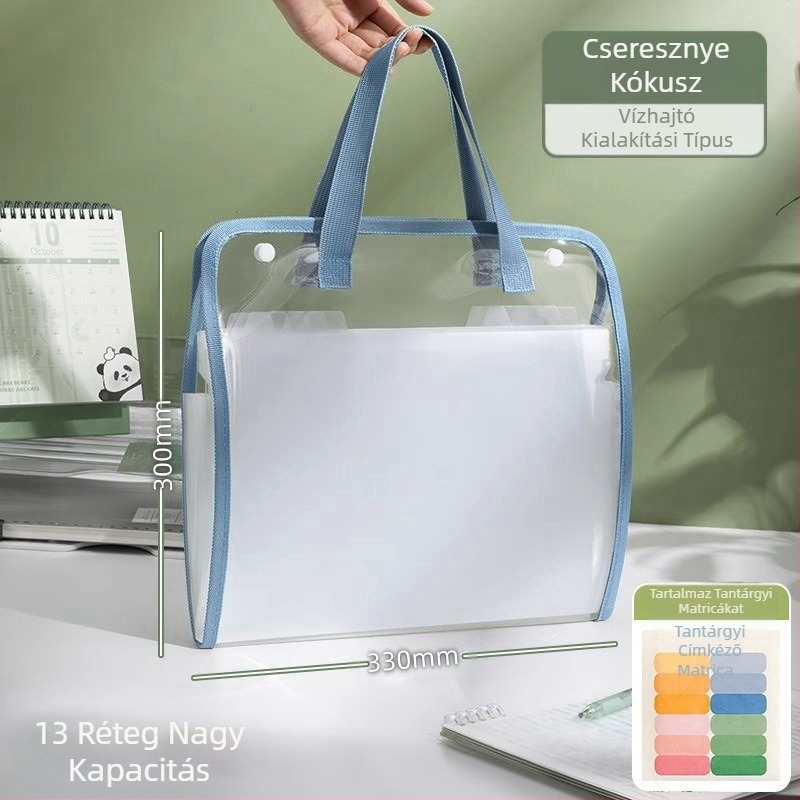 Akordeon típusú mappa – Huiyuemei 002, műanyag, 13 rekesz, testreszabható