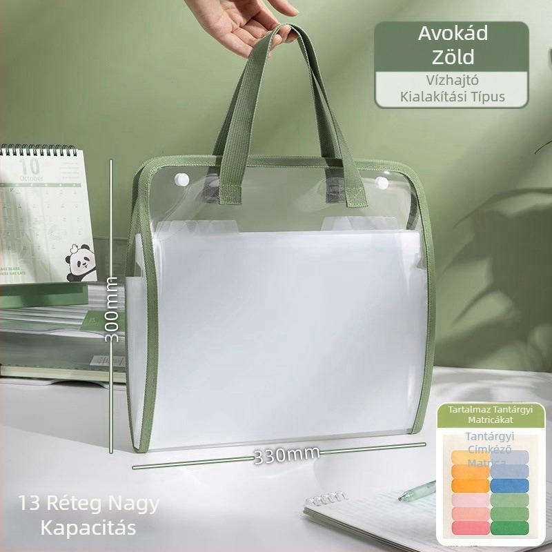 Akordeon típusú mappa – Huiyuemei 002, műanyag, 13 rekesz, testreszabható