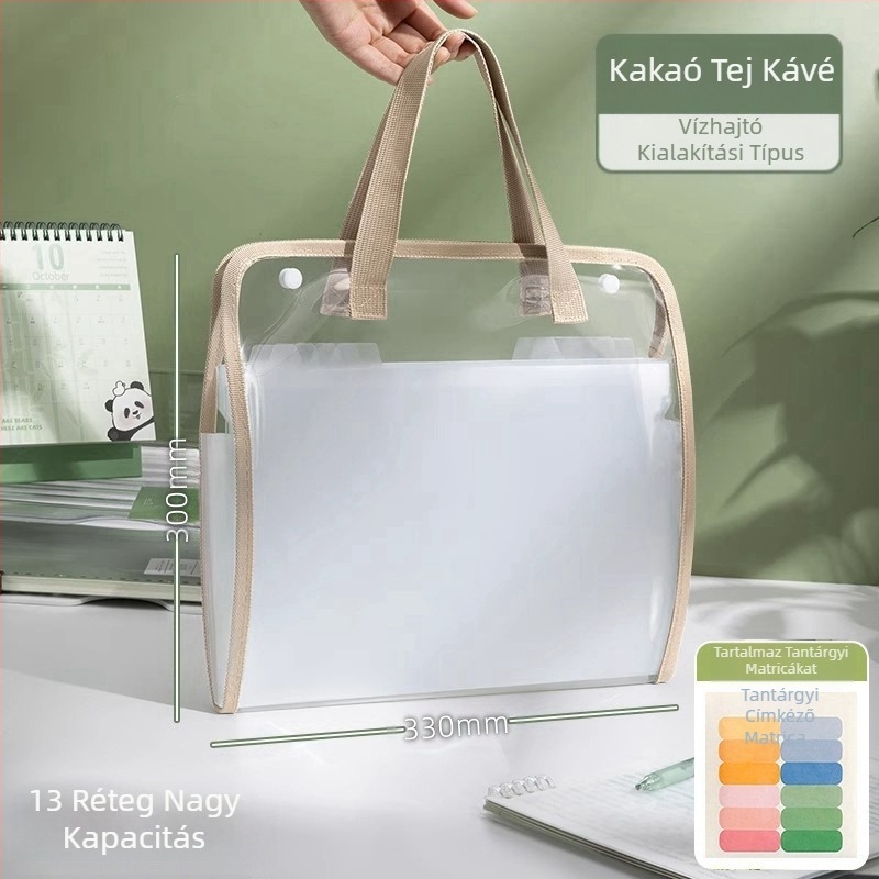 Akordeon típusú mappa – Huiyuemei 002, műanyag, 13 rekesz, testreszabható