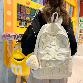 Lányoknak szánt iskolatáska, 20–35 L kapacitás, nylon anyag, vízálló, 15 colos laptop kompatibilis, friss minimalist stílus, mindennapi használatra