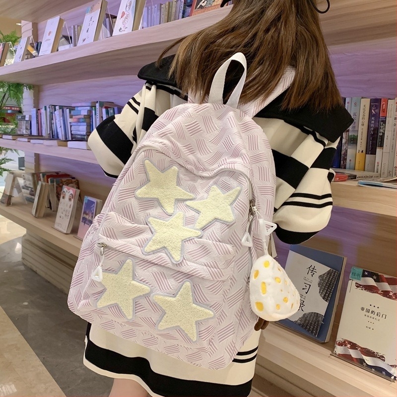 Lányoknak szánt iskolatáska, 20–35 L kapacitás, nylon anyag, vízálló, 15 colos laptop kompatibilis, friss minimalist stílus, mindennapi használatra