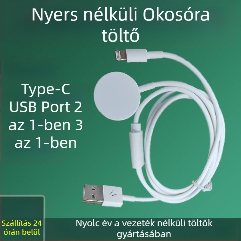 Apple Watch mágneses vezeték nélküli töltő (MagSafe) – 2.5W kimenet, QC2.0, univerzális óratöltő
