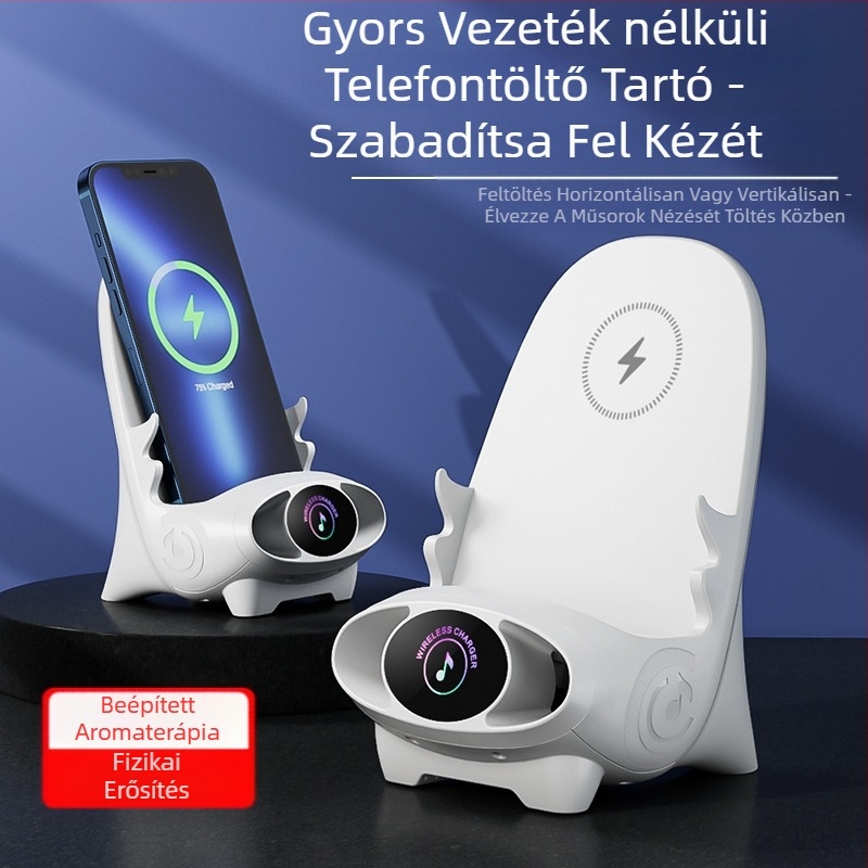Wolf asztali telefon-tartó vezeték nélküli töltéssel és aromaterápiával, testre szabható, univerzális
