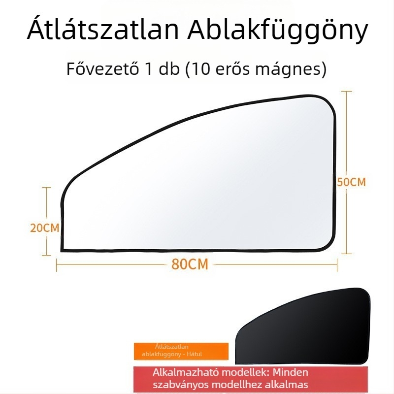 Autó szélvédő napvédő – hőszigetelés, fényblokkolás, négy évszakos, kártya-beépítésű, anyag: titán bevonatos vászon